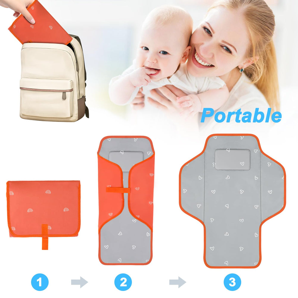 PHOEBUS BABY foldable changing pad fits neatly in a diaper bag.