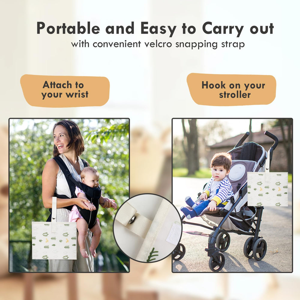 PHOEBUS BABY portable changing pad folded compact for easy storage in any diaper bag.