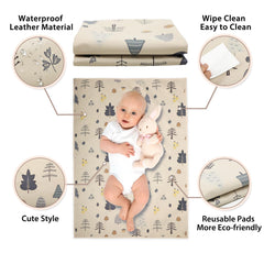 PHOEBUS BABY portable changing pad rolled for travel, folds compactly