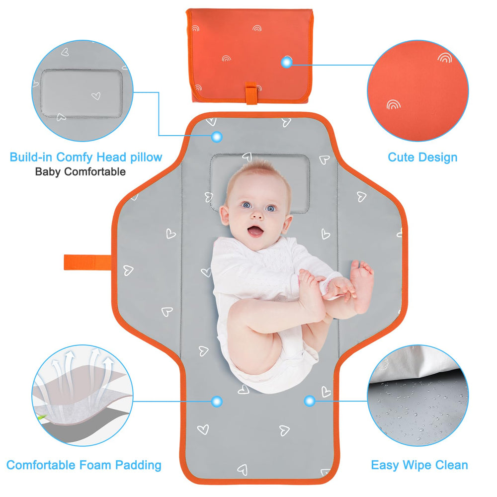 PHOEBUS BABY waterproof fabric keeps surfaces dry during messy diaper changes.