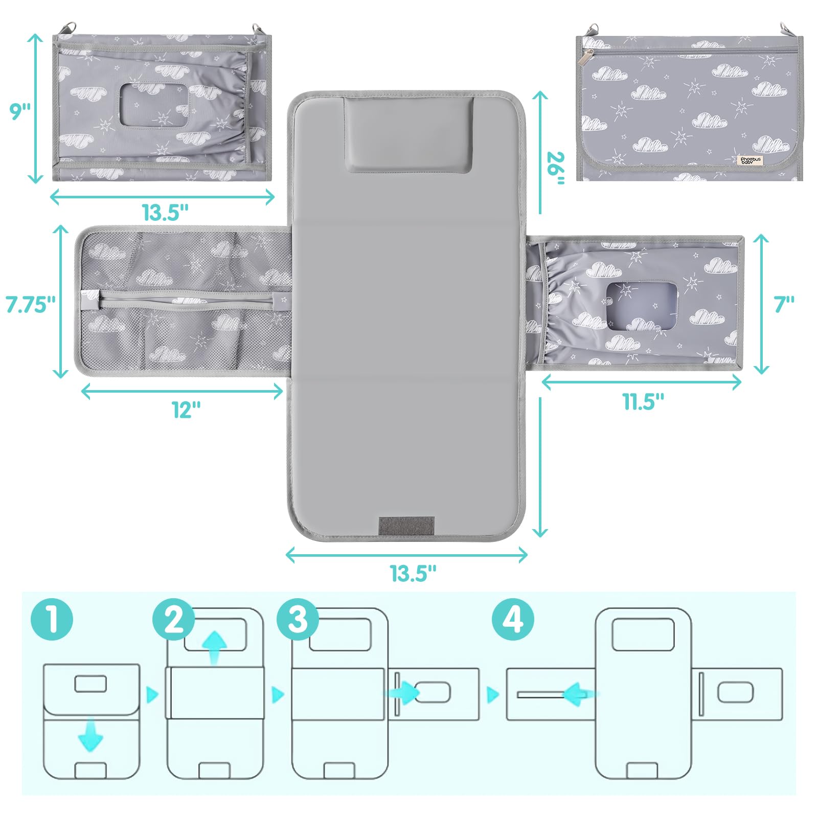 PHOEBUS BABY shoulder strap makes carrying the pad comfortable on trips.