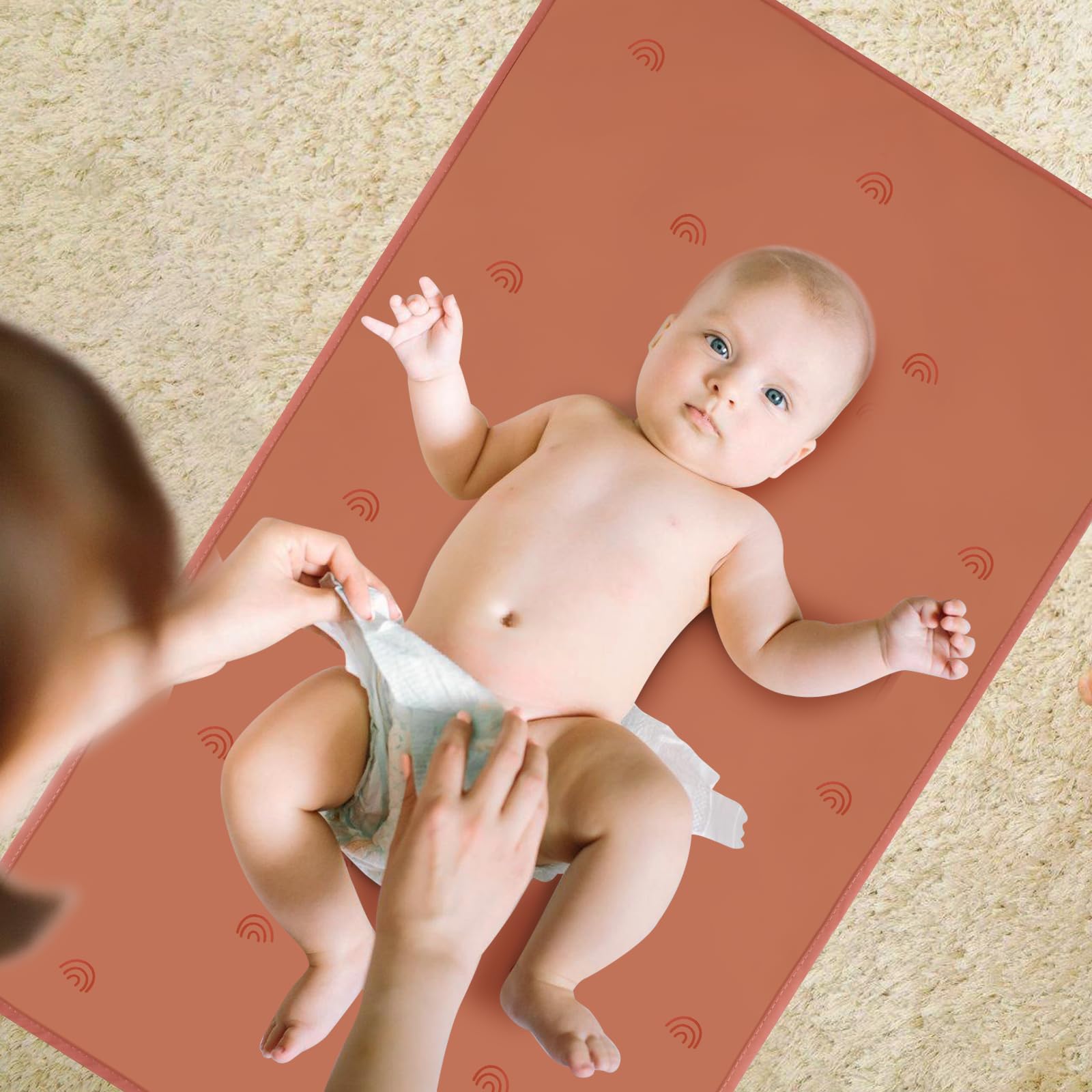 PHOEBUS BABY vegan leather changing mat, bedside use for nursery changes.