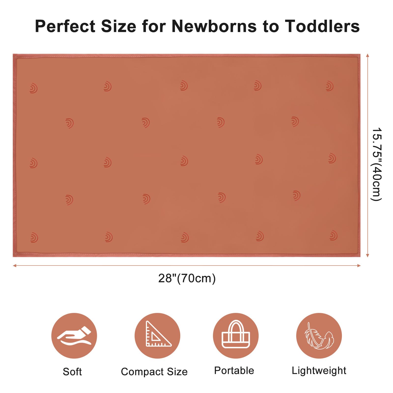 PHOEBUS BABY vegan leather changing mat, car-use for quick diaper changes.