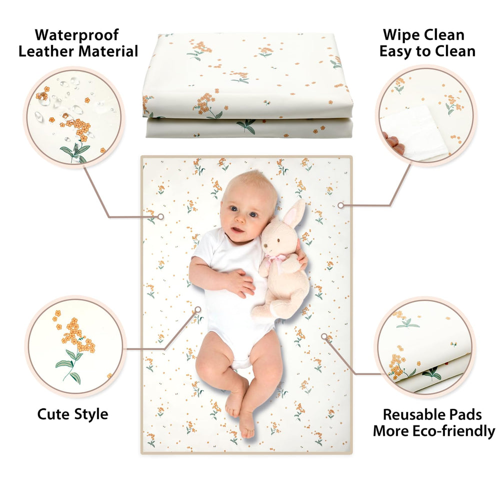 Folded travel-size PHOEBUS BABY changing mat fits in a diaper bag