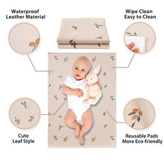 PHOEBUS BABY vegan leather changing mat folded for travel fits in a diaper bag