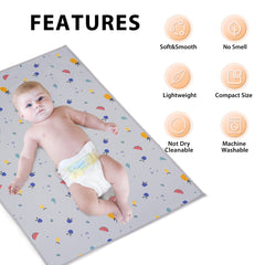 Phoebus Baby portable changing mat with fruit pattern, ideal for car, stroller, or bedside use.