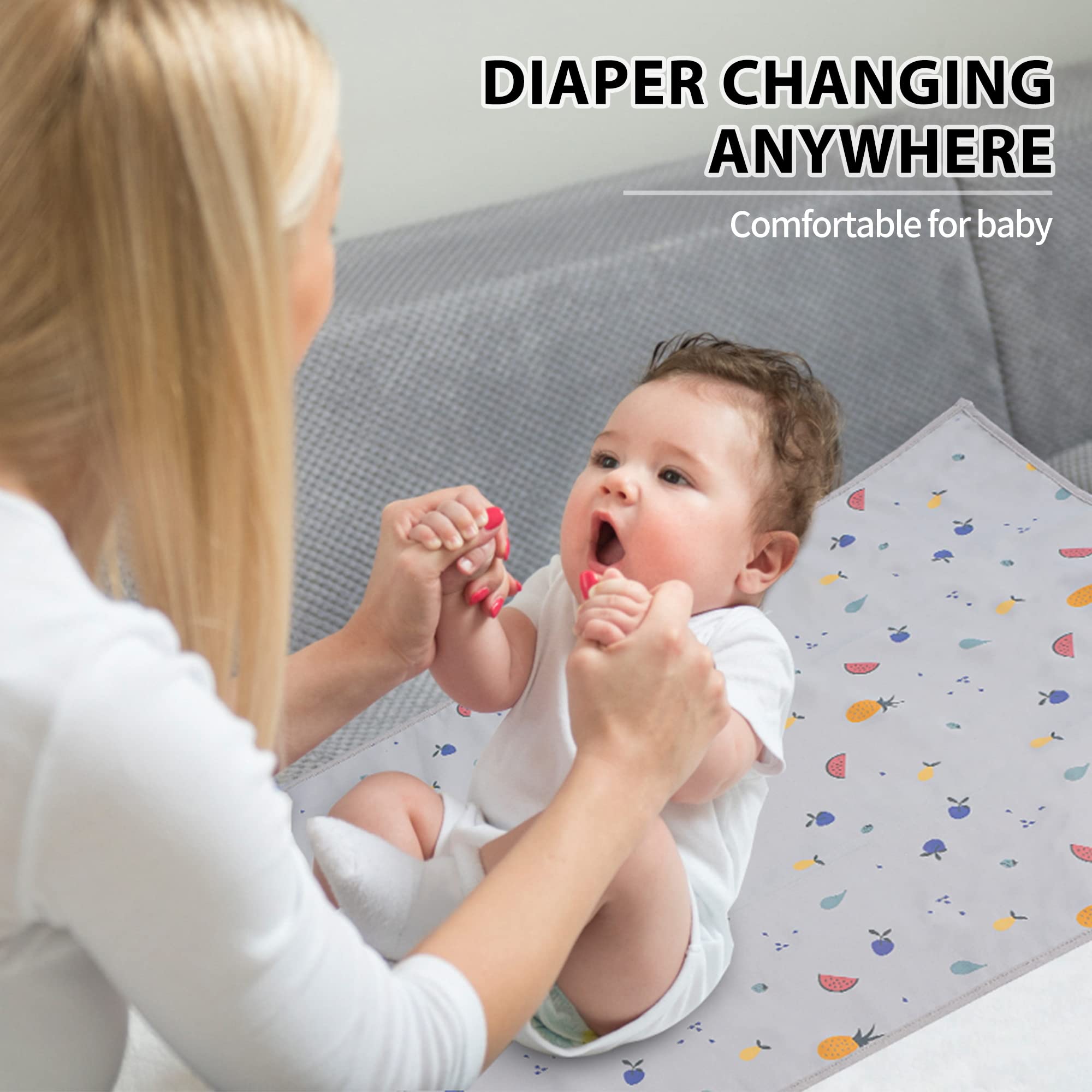 Phoebus Baby vegan leather mat, wipeable and non-toxic, a stylish newborn essential.
