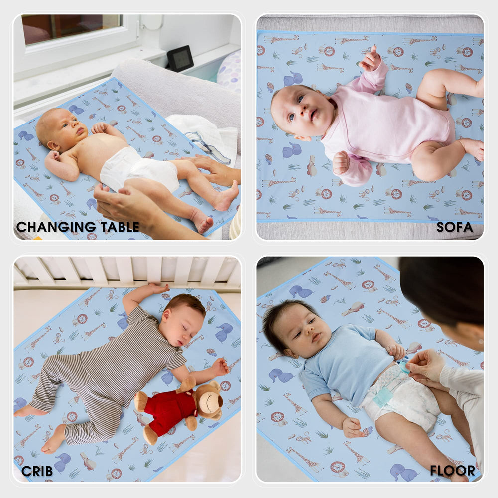 PHOEBUS BABY vegan leather mat measures 20x28 inches for roomy diaper changes