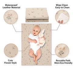 Phoebus Baby vegan leather changing mat wipeable surface for quick cleanup.