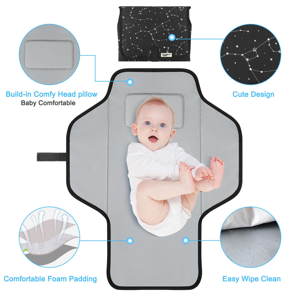 PHOEBUS BABY waterproof changing pad surface is easy to wipe clean after use.