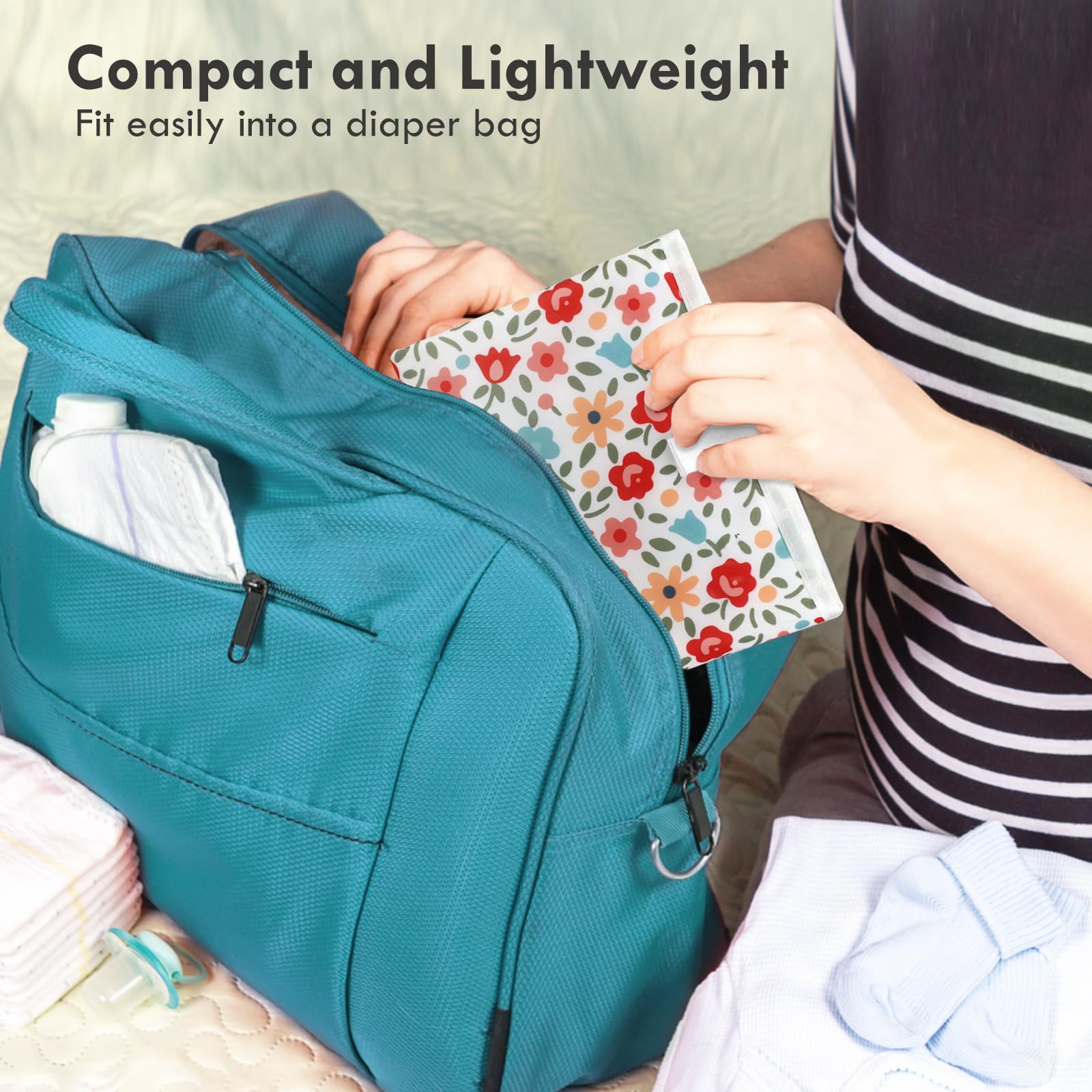 PHOEBUS BABY waterproof interior and exterior—protects surfaces during diapering.