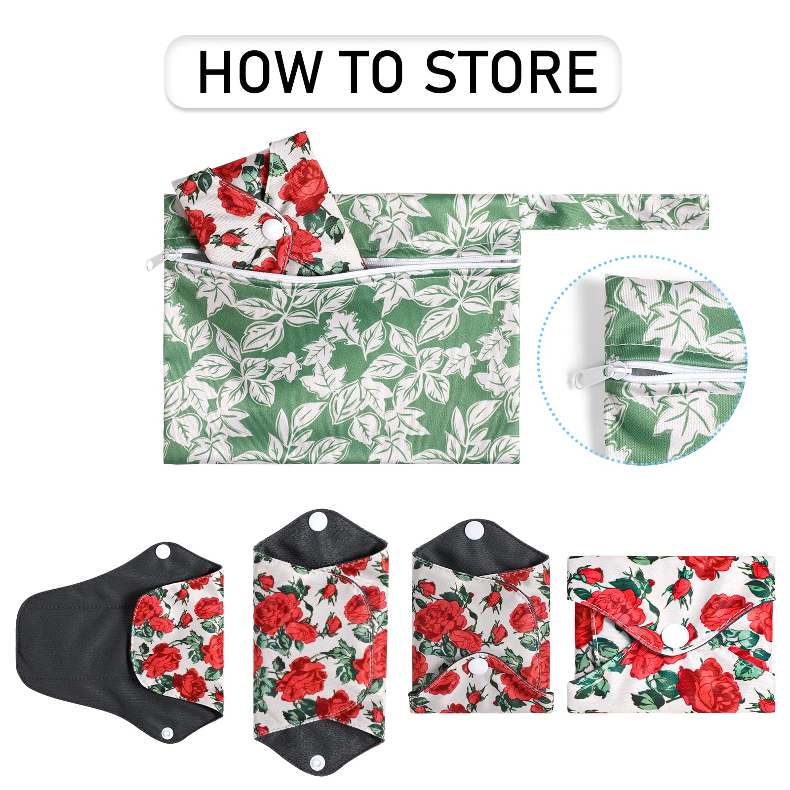 PHOGARY wet bag stores pads discreetly between uses.