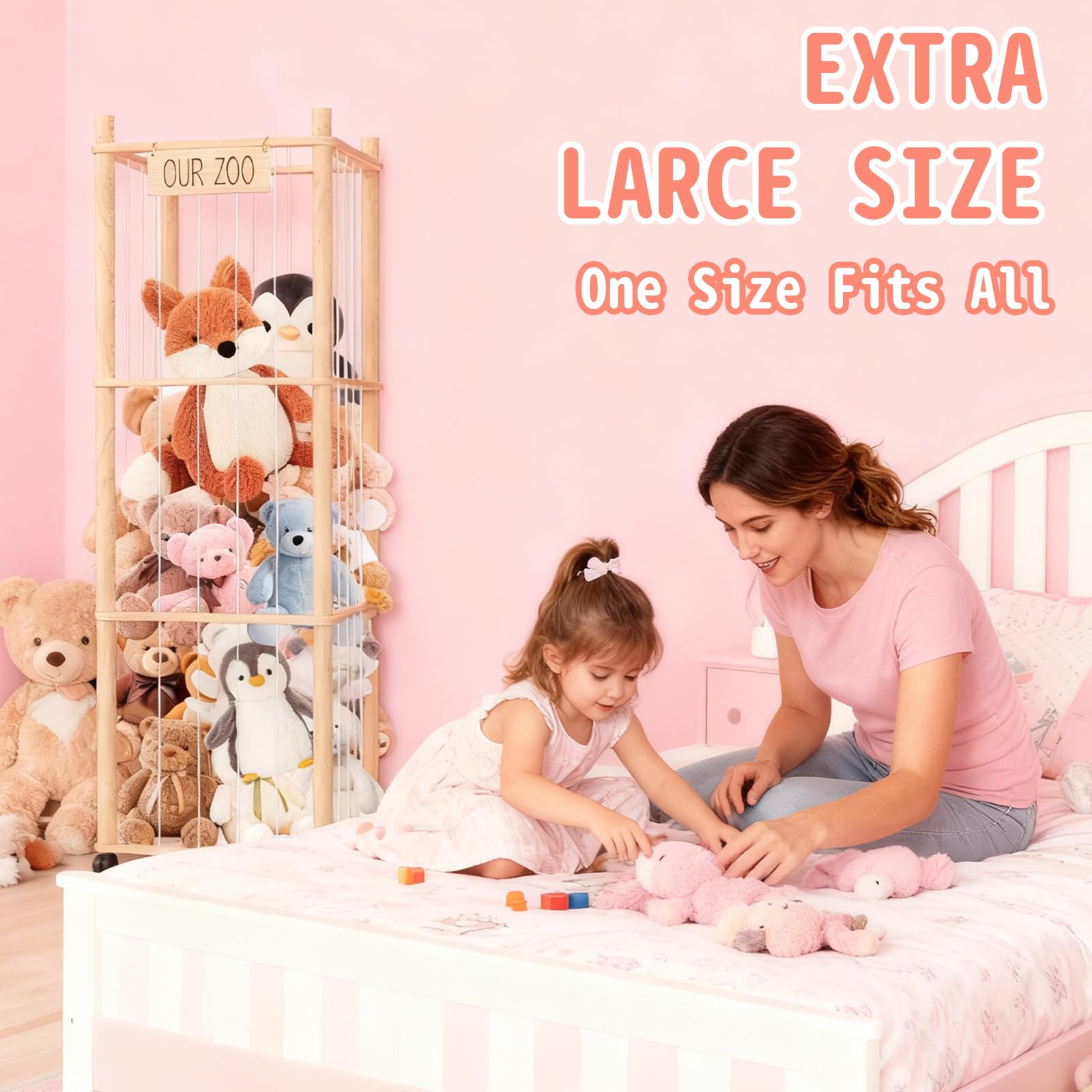 PHOKID custom wooden nameplate lets kids personalize their plush zoo