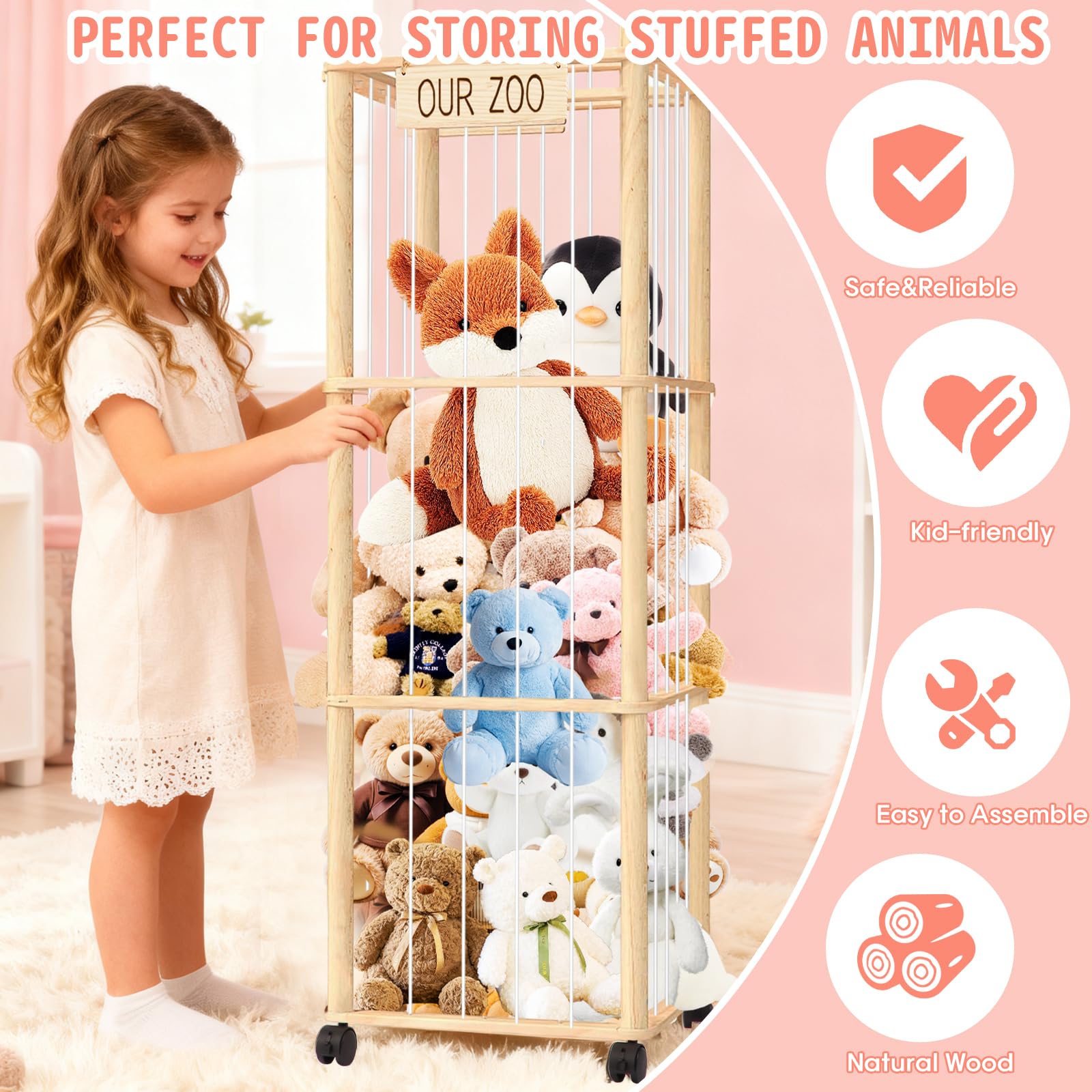 PHOKID open-grid design helps tidy playroom by quick toy pickup