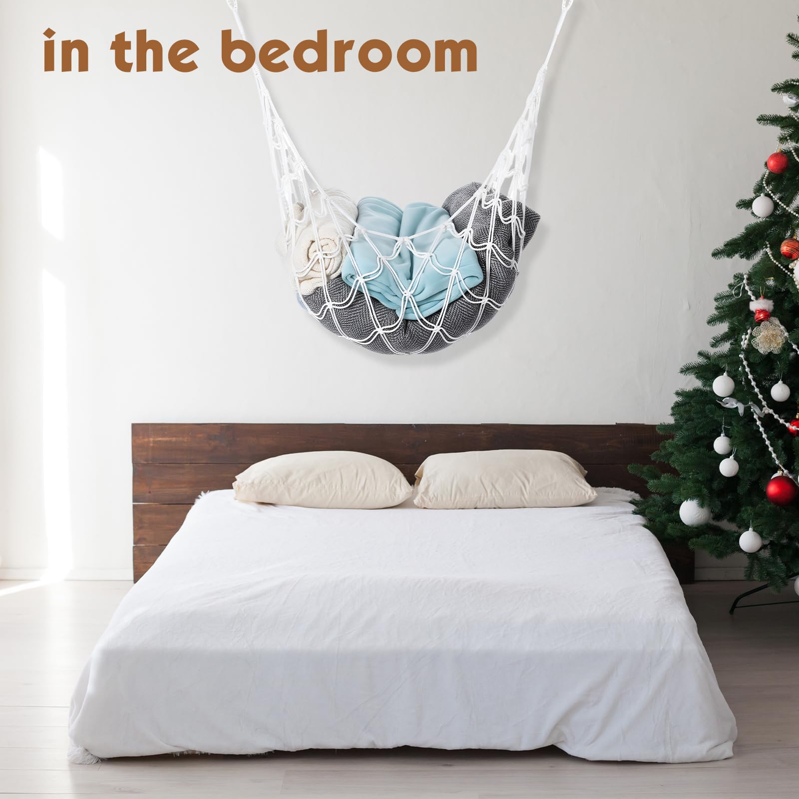Photect plush cotton net adds rustic charm while organizing bedrooms.