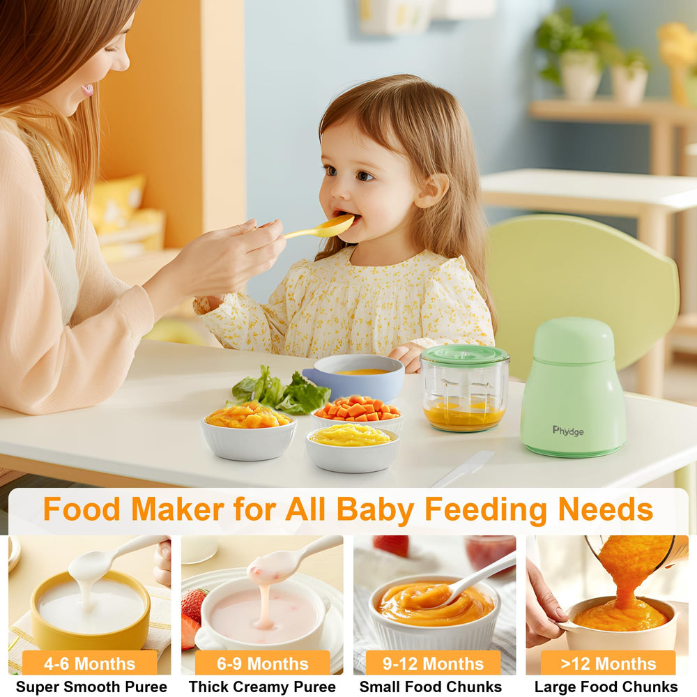 Phydge Baby Food Maker Upgrade with 8 blades enables versatile textures for blends.