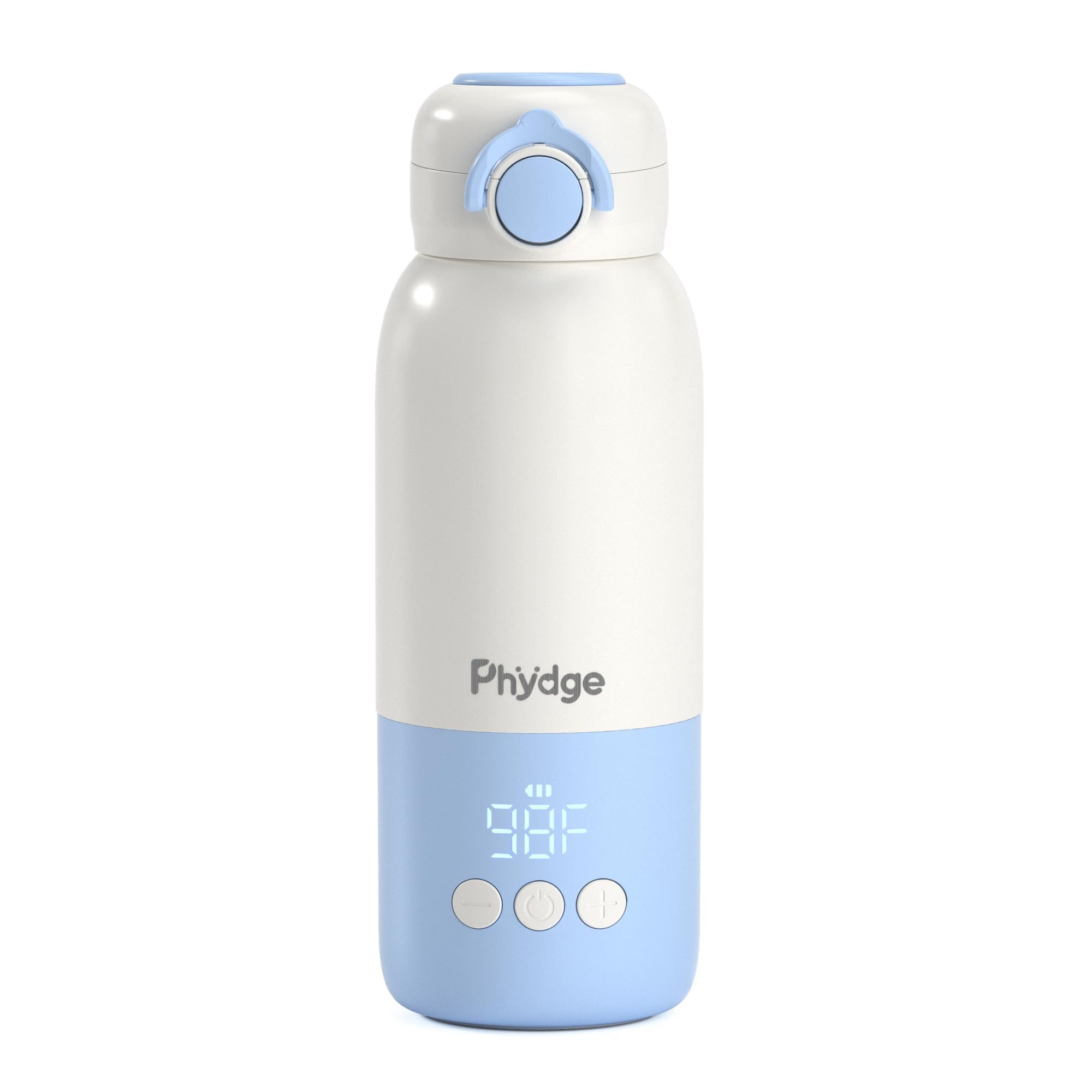Phydge bottle warmer LED display shows real-time temperature.