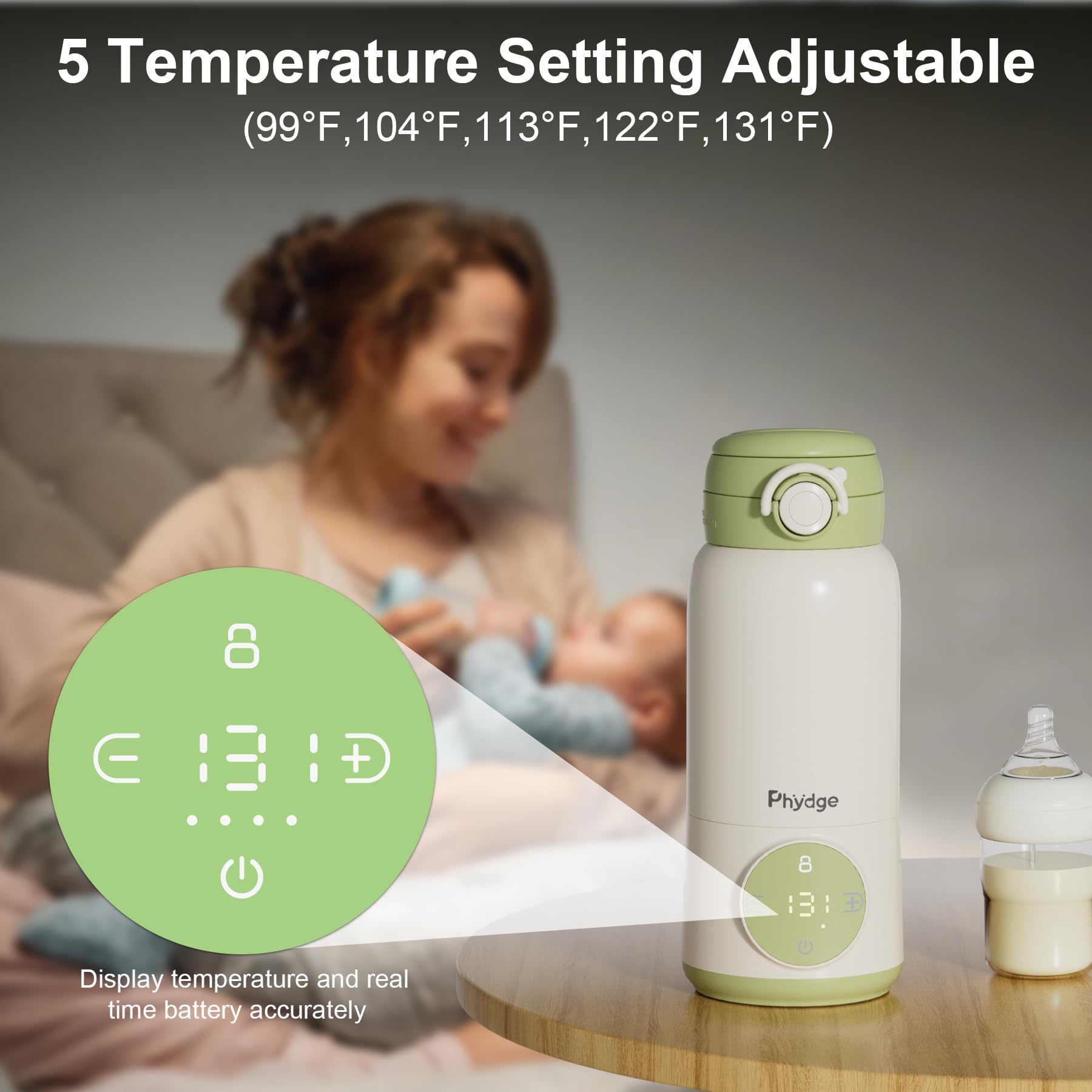 Phydge portable warmer tucked in a bag emphasizes travel-friendly portability