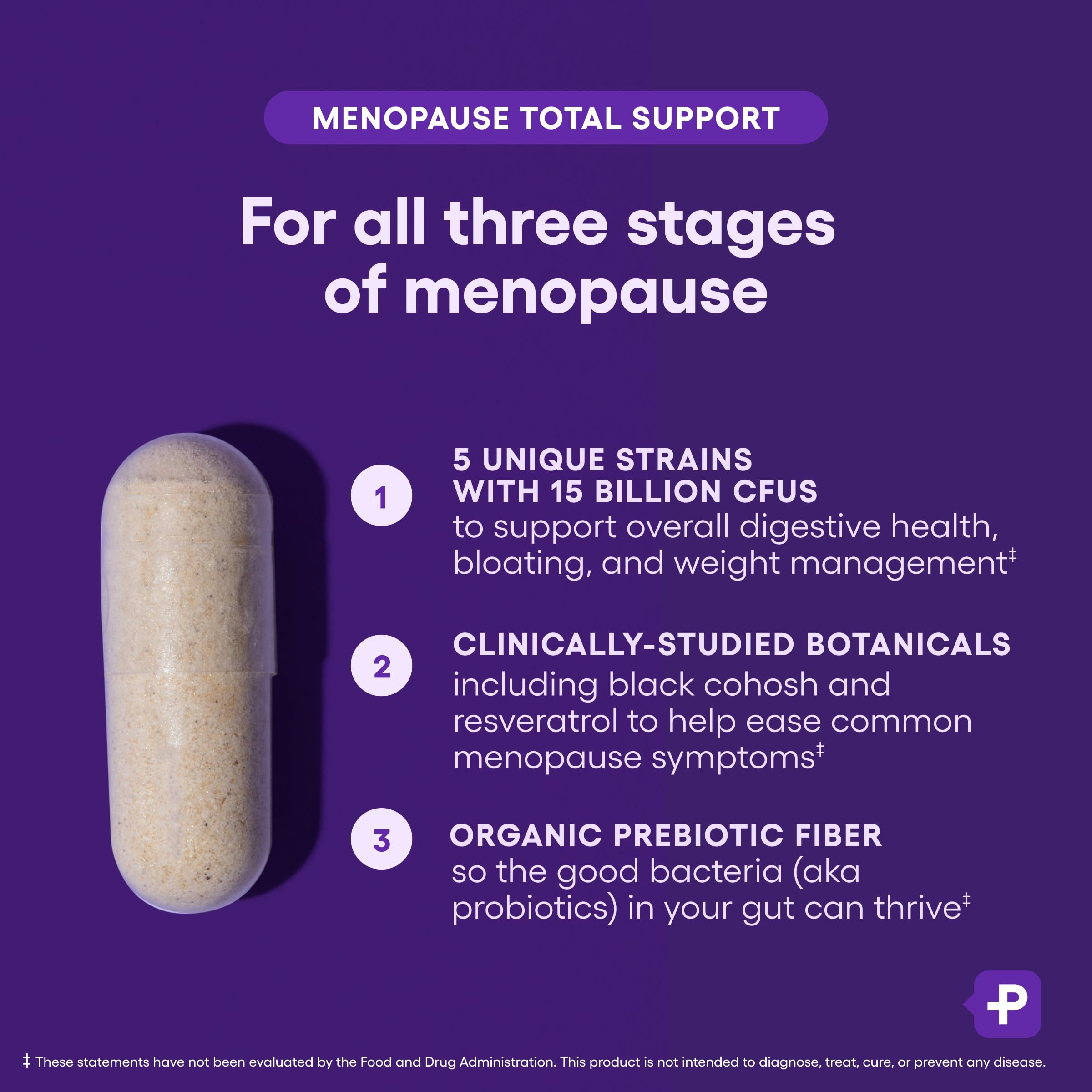 Physician's CHOICE ingredients feature black cohosh and resveratrol for menopausal support