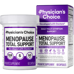 Physician's CHOICE Menopause Probiotic bottle promoting gut health and balance