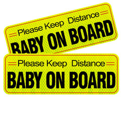 Picassosky Baby on Board magnet front view boosts visibility and safety for drivers.