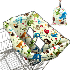 PICcircuit shopping cart cover front view protects baby from dirty surfaces.