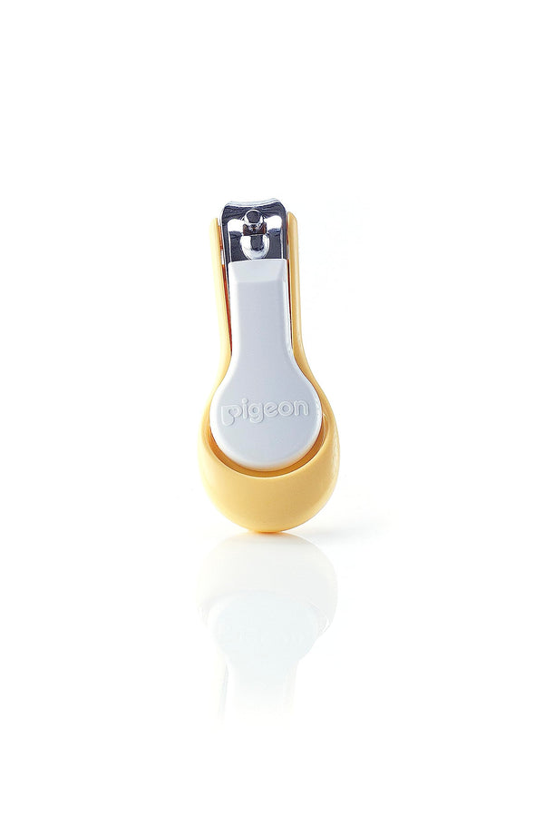 PIGEON baby nail clipper with lever design for precise trimming.