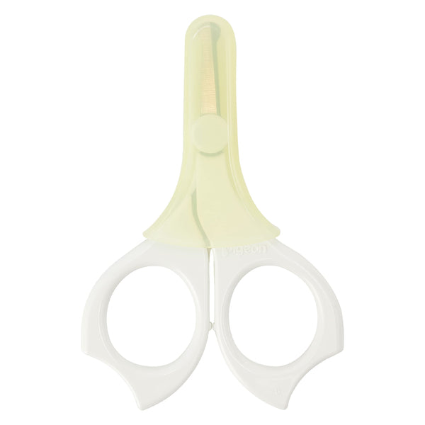 Pigeon Baby Nail Scissors with round tip for gentle grooming.