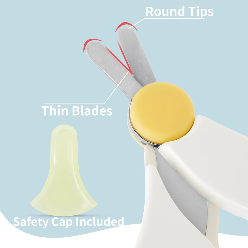 Pigeon baby tweezer with rounded tip for delicate nose care.