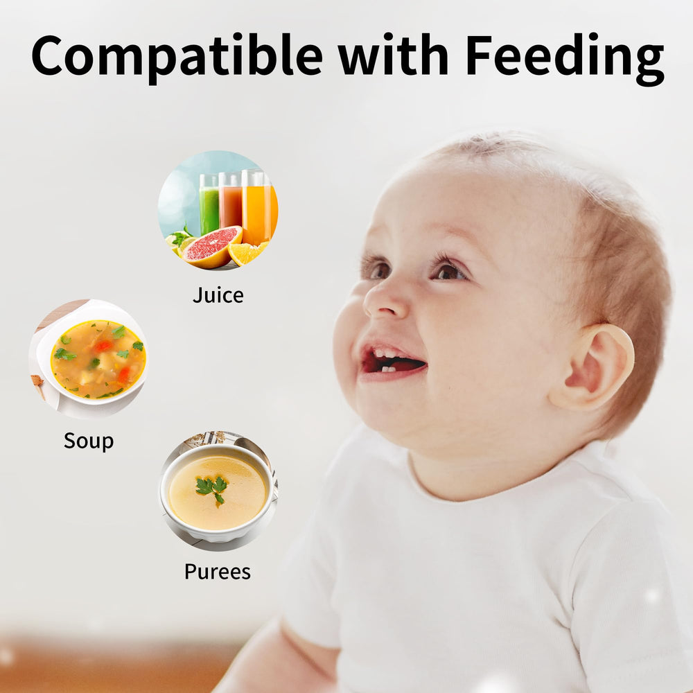 Pigeon baby spoon with squeeze bottle in use for controlled portions