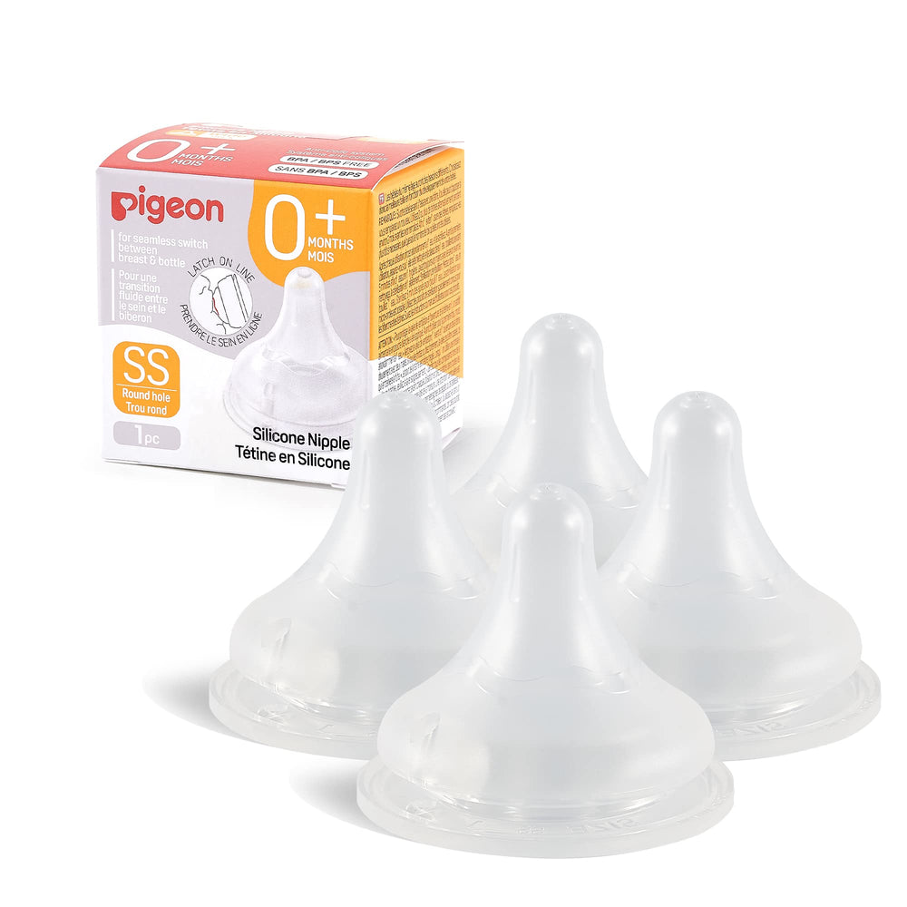 Pigeon latch-on line nipple guides proper latch for smoother feeding sessions.