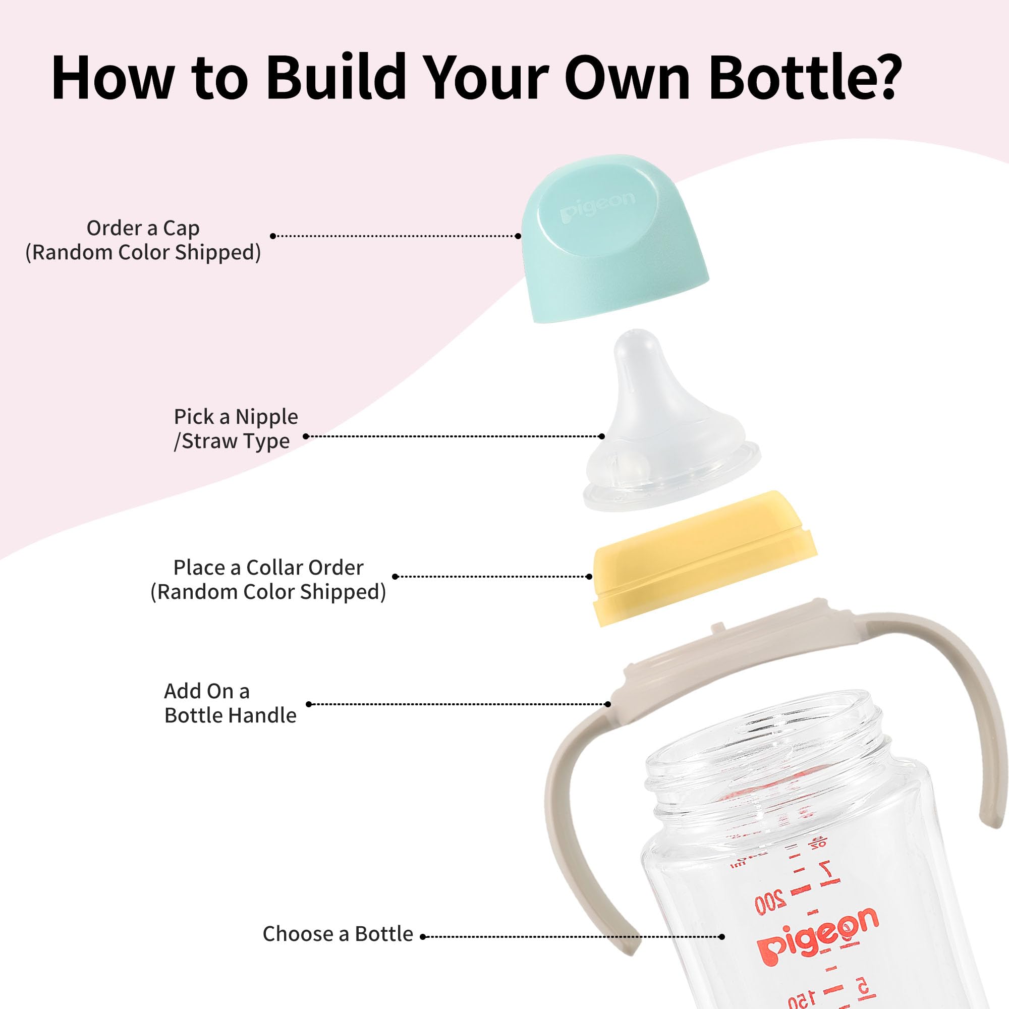 Pigeon newborn-size bottle body 160ml ideal for tiny feeds and comfortable grip.