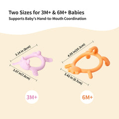 Pigeon Pink Rabbit teether designed for 3M+ exploration with gentle chew surfaces.