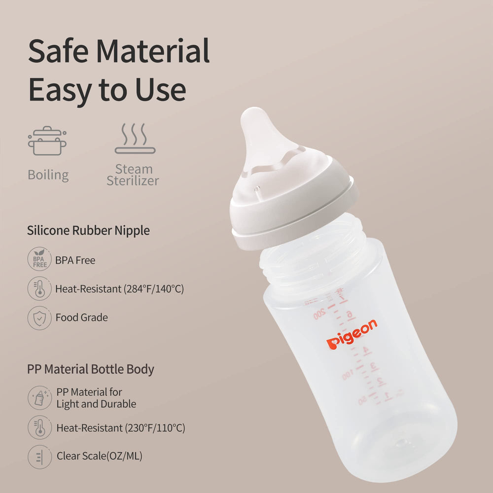 Pigeon PP nursing bottle pack of 4 nipples for babies 3 months and up