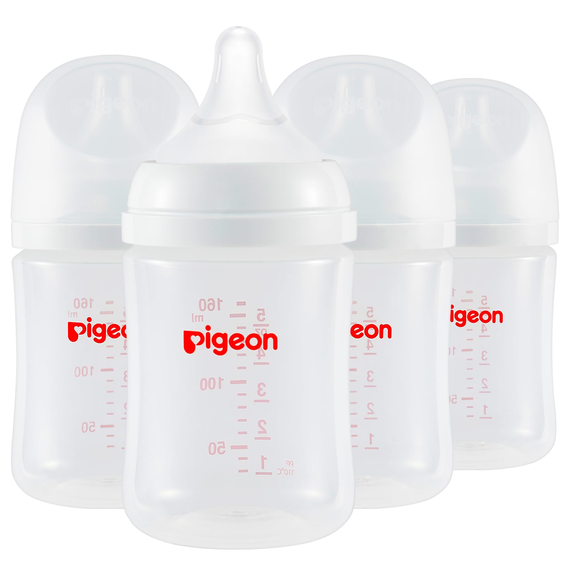 Pigeon PP nursing bottle with wide neck for easy grip and cleaning.