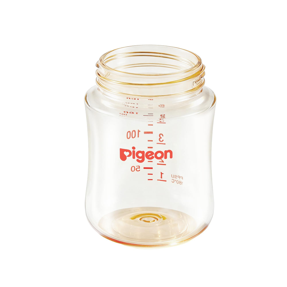 PIGEON PPSU bottle body with 160 ml capacity and wide neck for newborn feeding.
