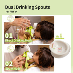 Adjustable strap on the Pigeon PPSU kids bottle for hands-free carrying.