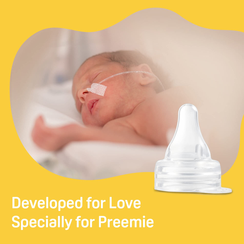 Pigeon nipple brim design enables easy installation on a bottle