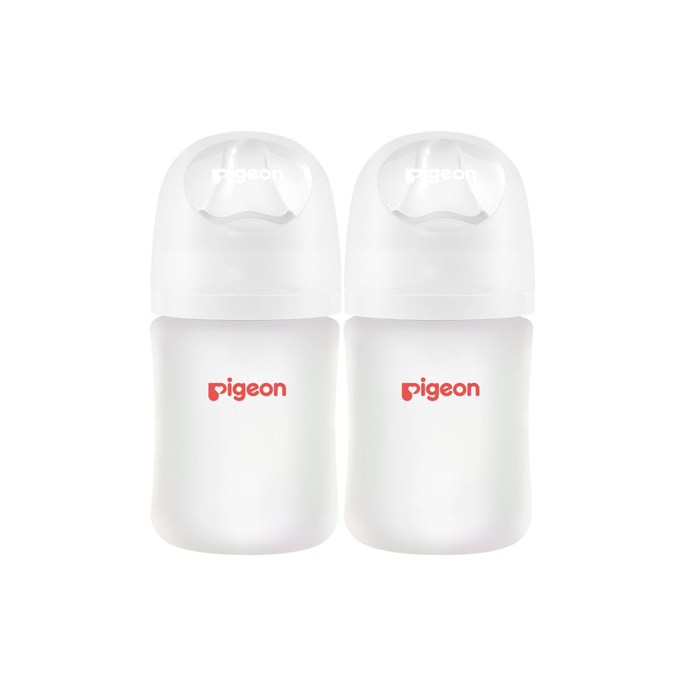 Pigeon silicone-coated bottle with glass inside, easy cleaning