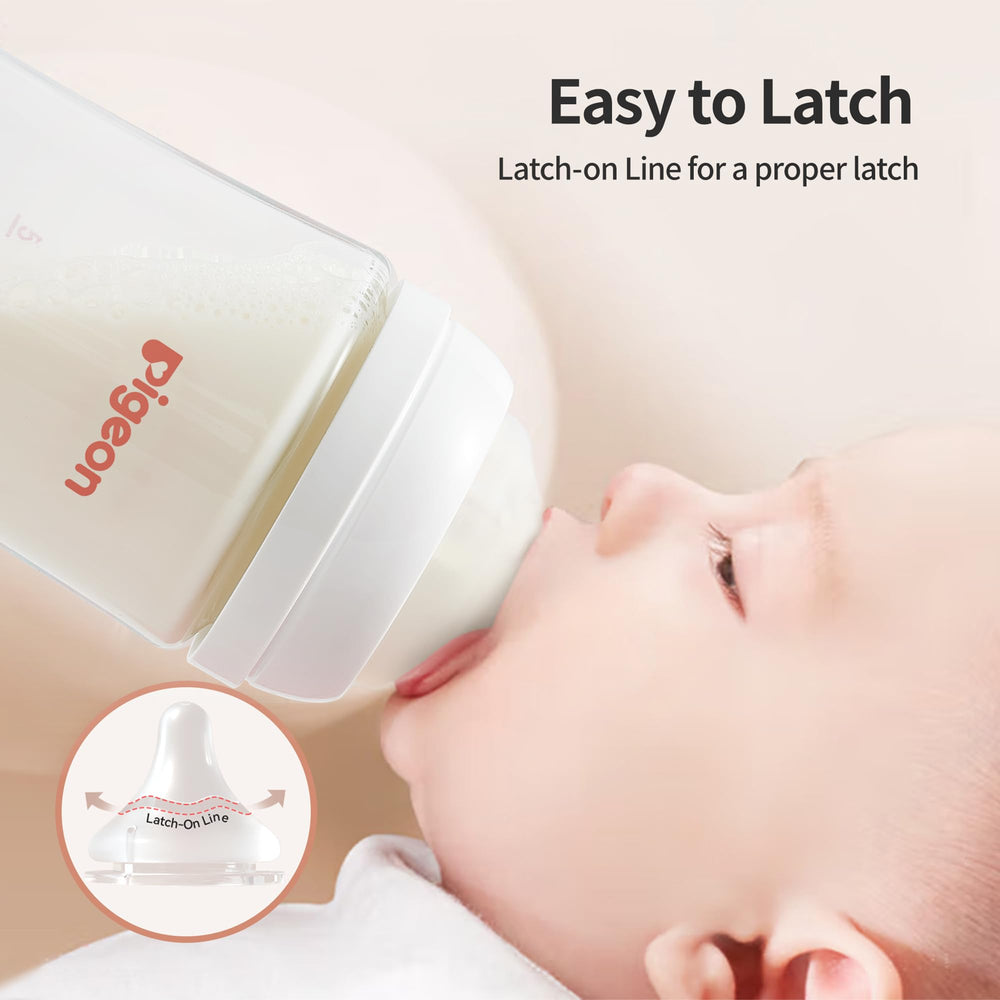 Pigeon Stage 1 anti-colic vent helps reduce swallowed air during feeds