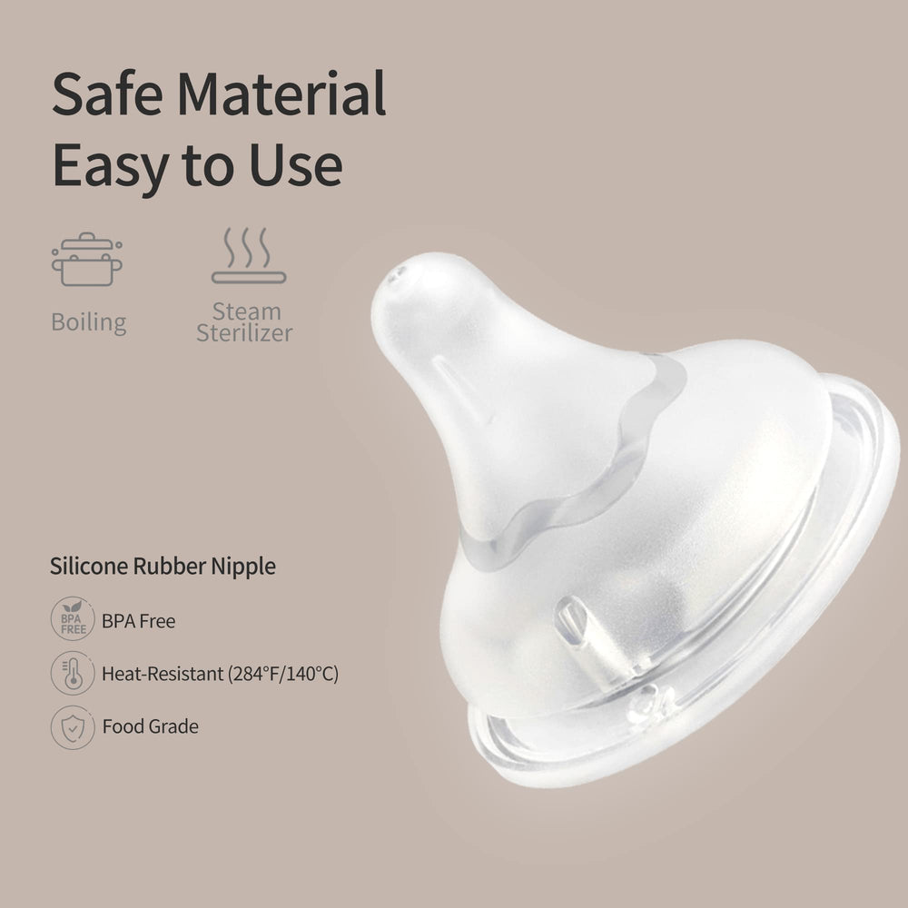 Pigeon staged-flow nipple supports baby’s developmental feeding stages.