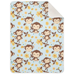 Pigsaly giraffe monkey blanket folded for travel, compact and portable.