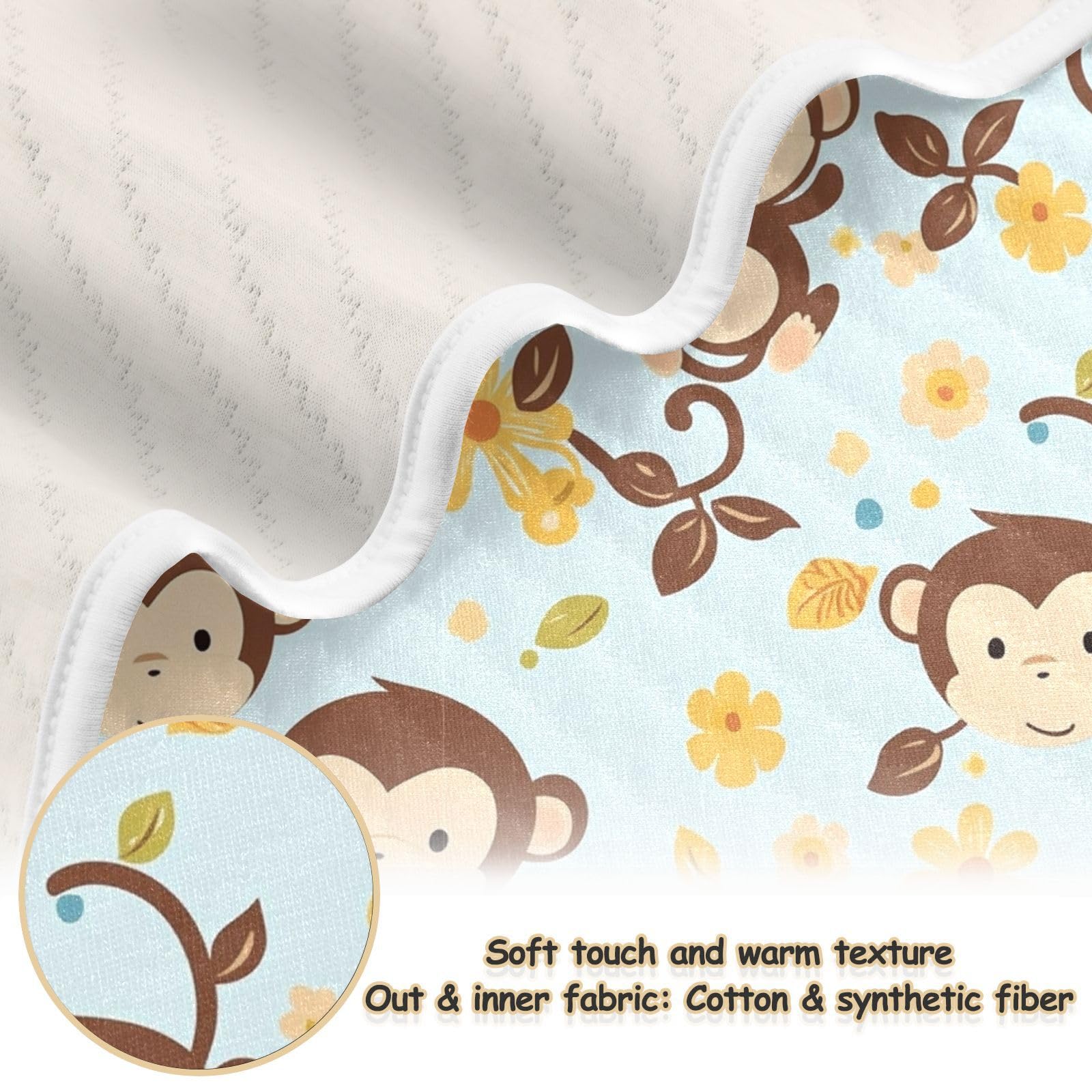 Pigsaly giraffe monkey blanket in stroller use, soft and cozy on outings.