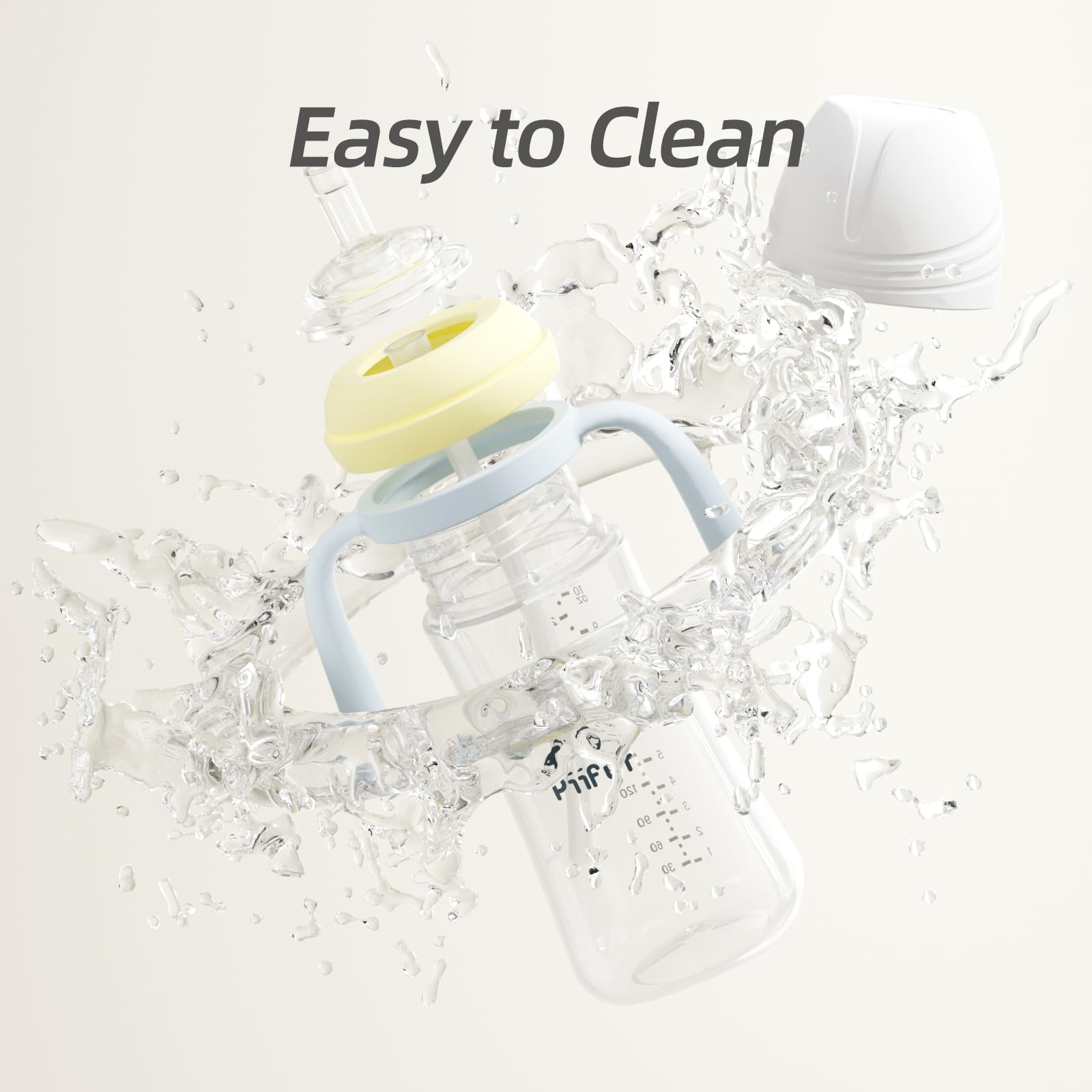 Piifur sippy cup designed for easy cleaning with minimal parts