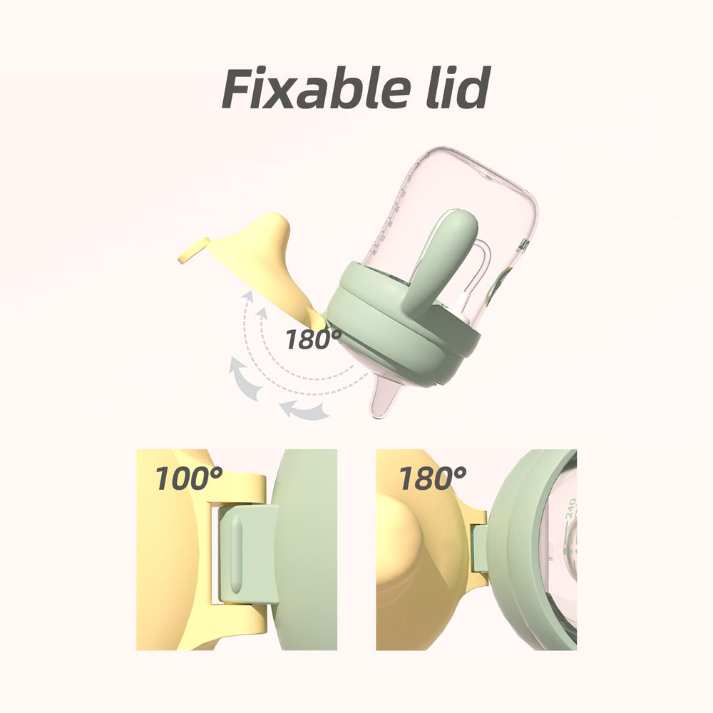 Piifur Tritan Sippy Cup Green air intake nipple for smoother sipping