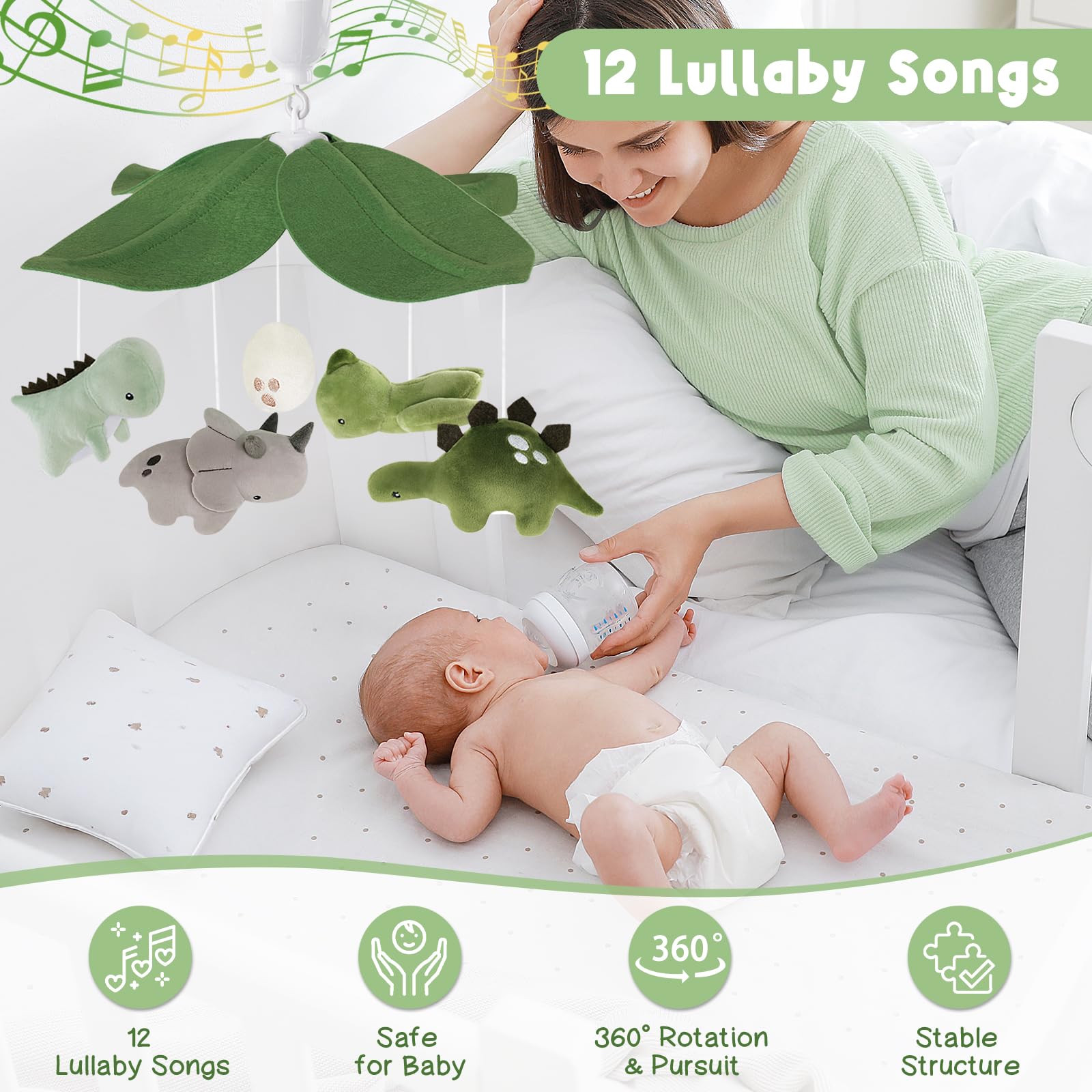 PIIKAGO three mode music box offers lullabies and motion for soothing moments