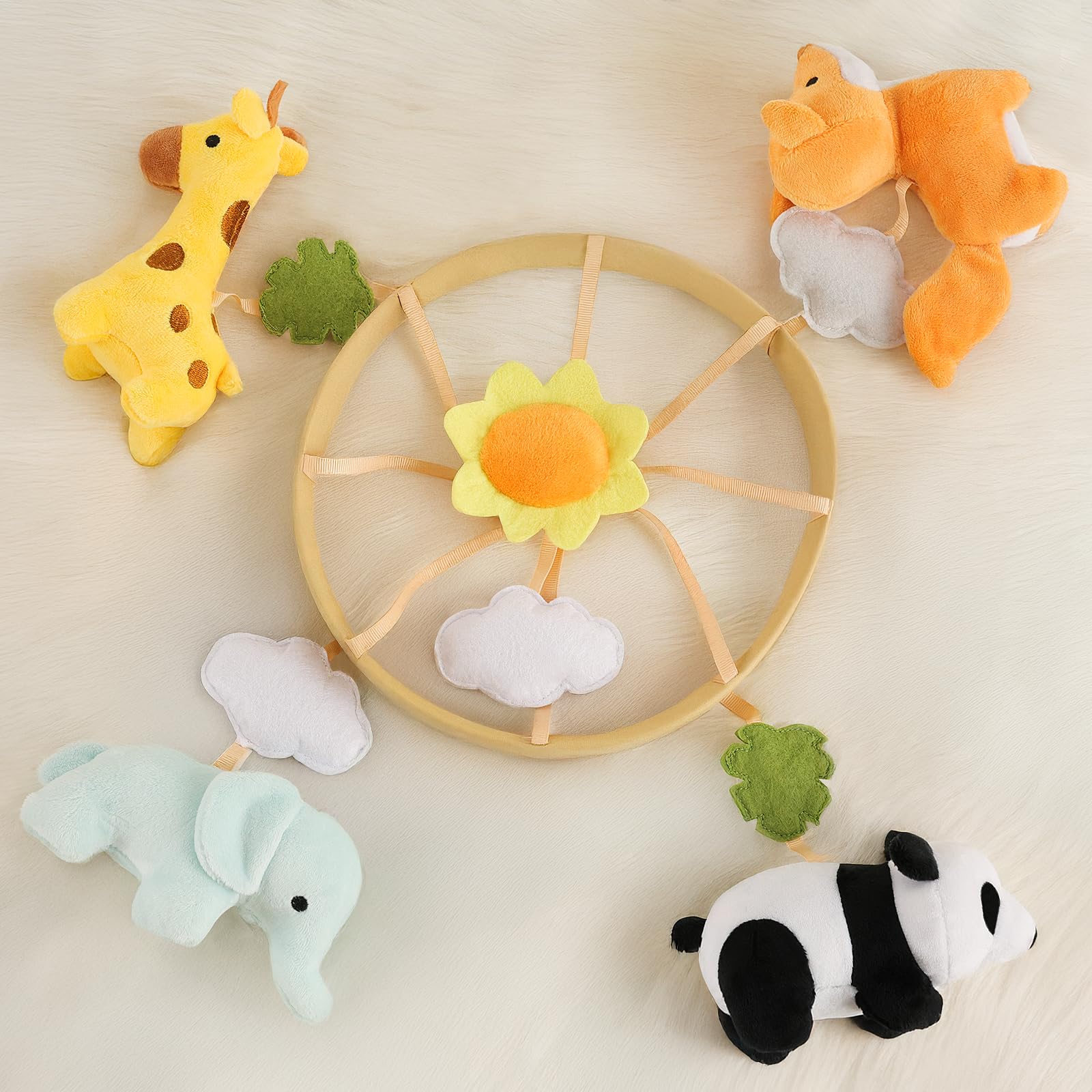 PIIKAGO Animals crib mobile fox plush for playful theme and lullaby rotation.