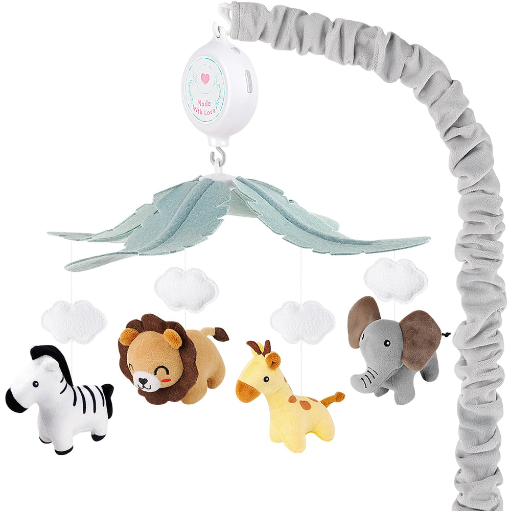 PIIKAGO crib mobile with zebra plush for visual engagement and relaxation