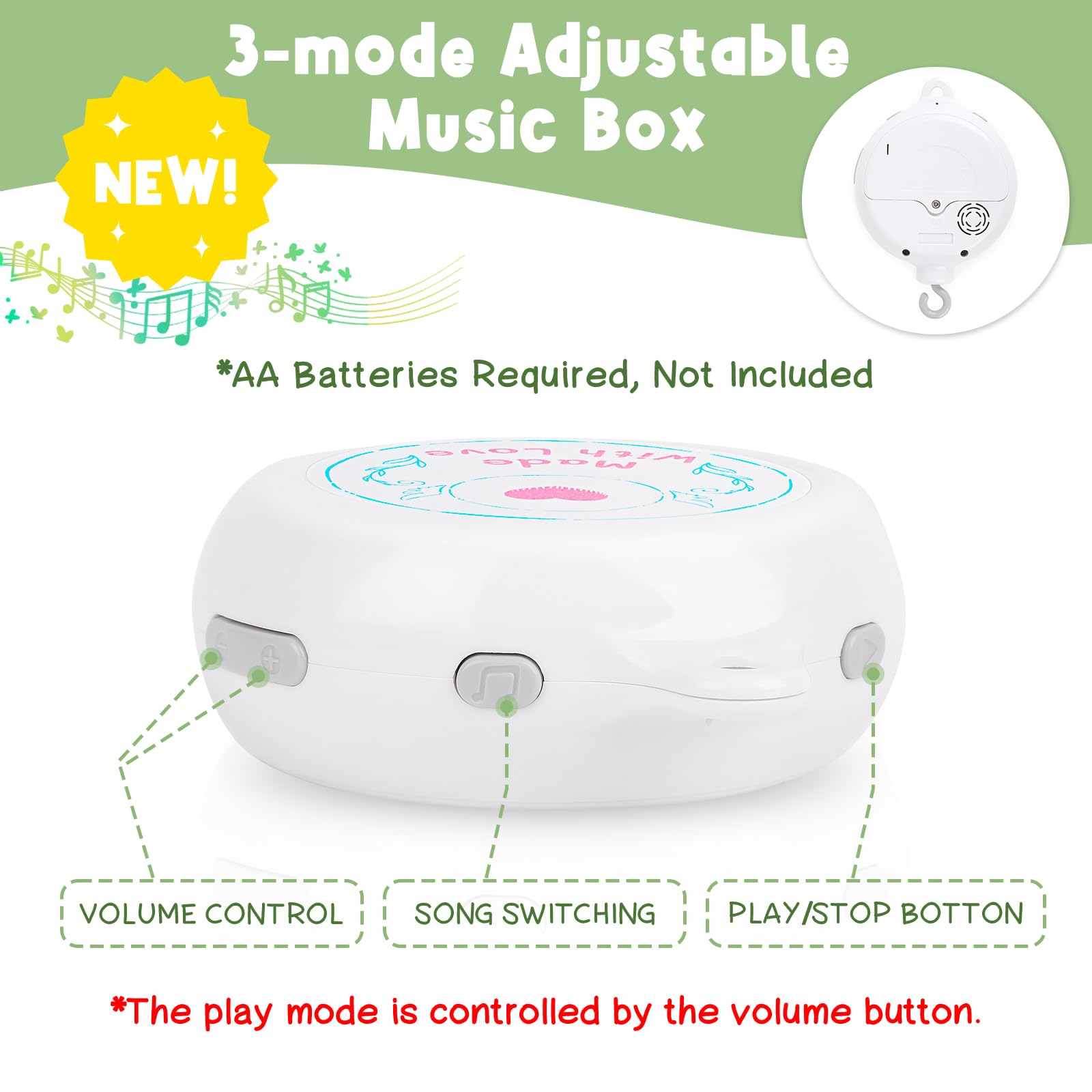 PIIKAGO washable plastic parts and plush cover for nursery hygiene