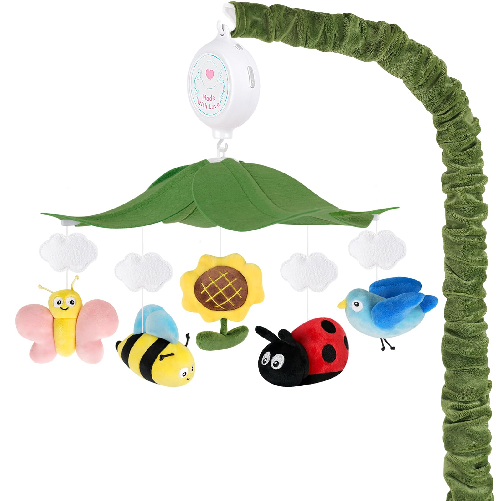 PIIKAGO Garden Friends Crib Mobile showcases forest-inspired design for a calming nursery.
